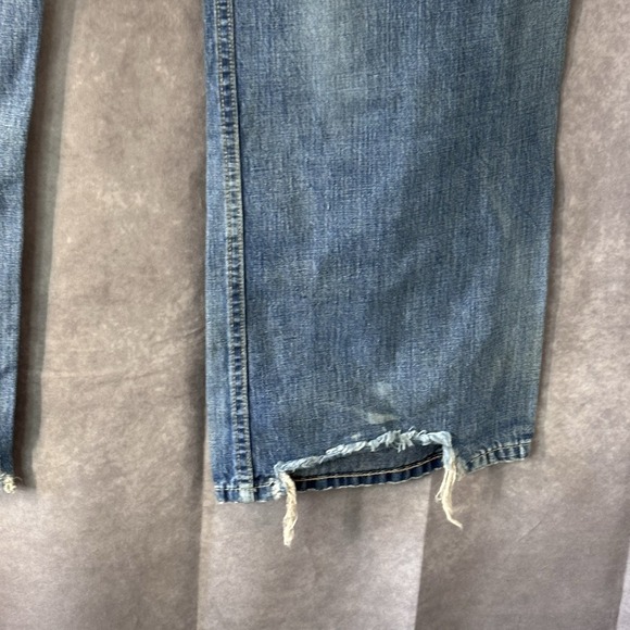 Polo Ralph Lauren Men's 38x32 Distressed Patchwork Jeans Denim Blue Patched Y2K - Picture 9 of 15